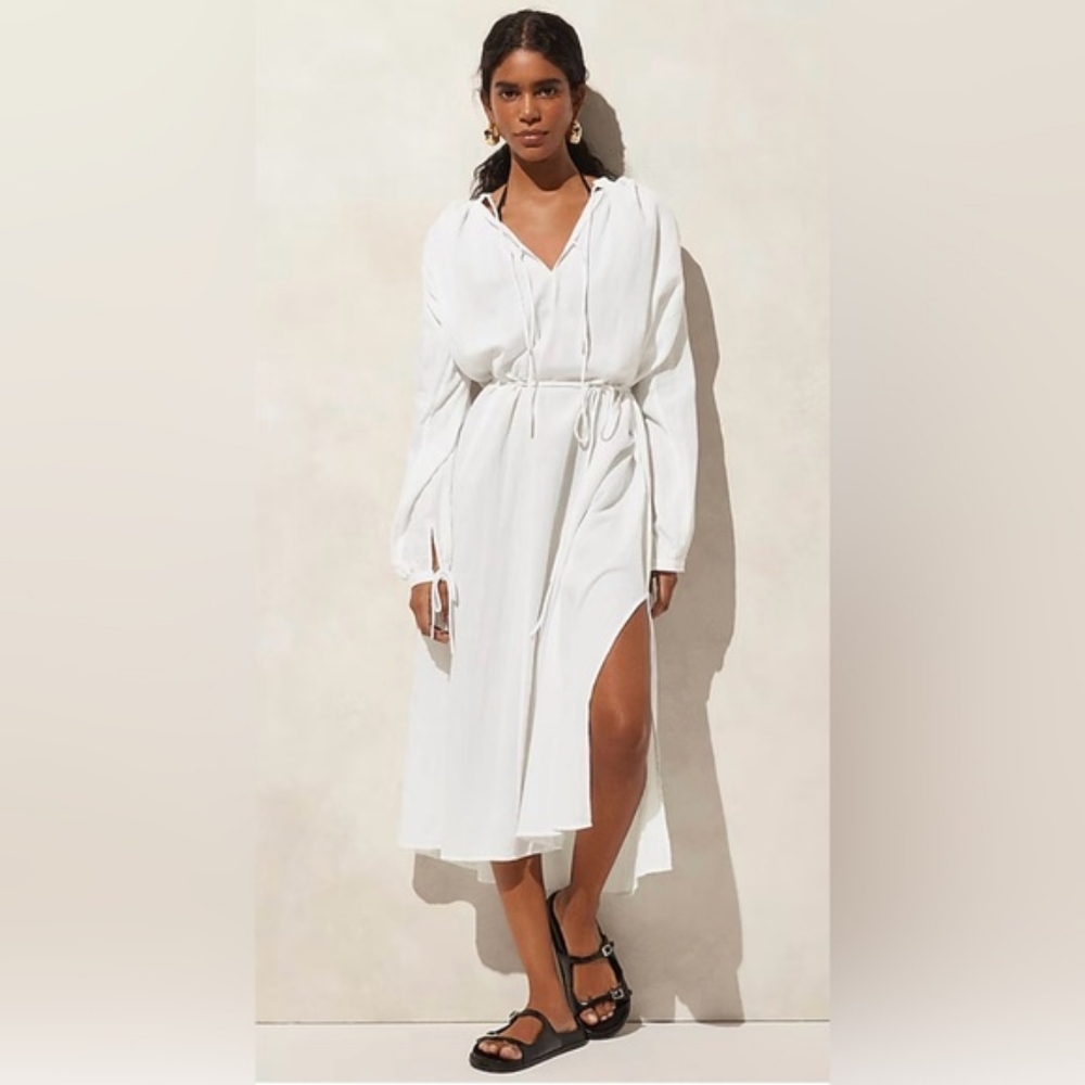 J.Crew Airy Gauze Tunic Dress | White | Effortless Coastal Style